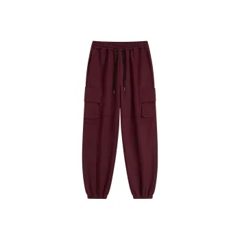 Menblero Casual Pants Unisex Burgundy