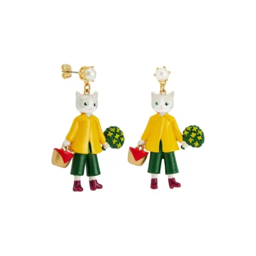 LES NEREIDES Gold Plated Earrings Women's Yellow