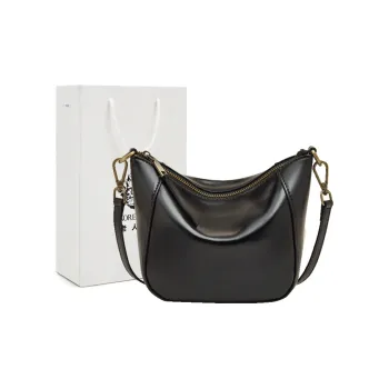 Old Man's Head Top Grain Cow Leather Crossbody Bag Regular Women's Black/White/Lemon/Khaki