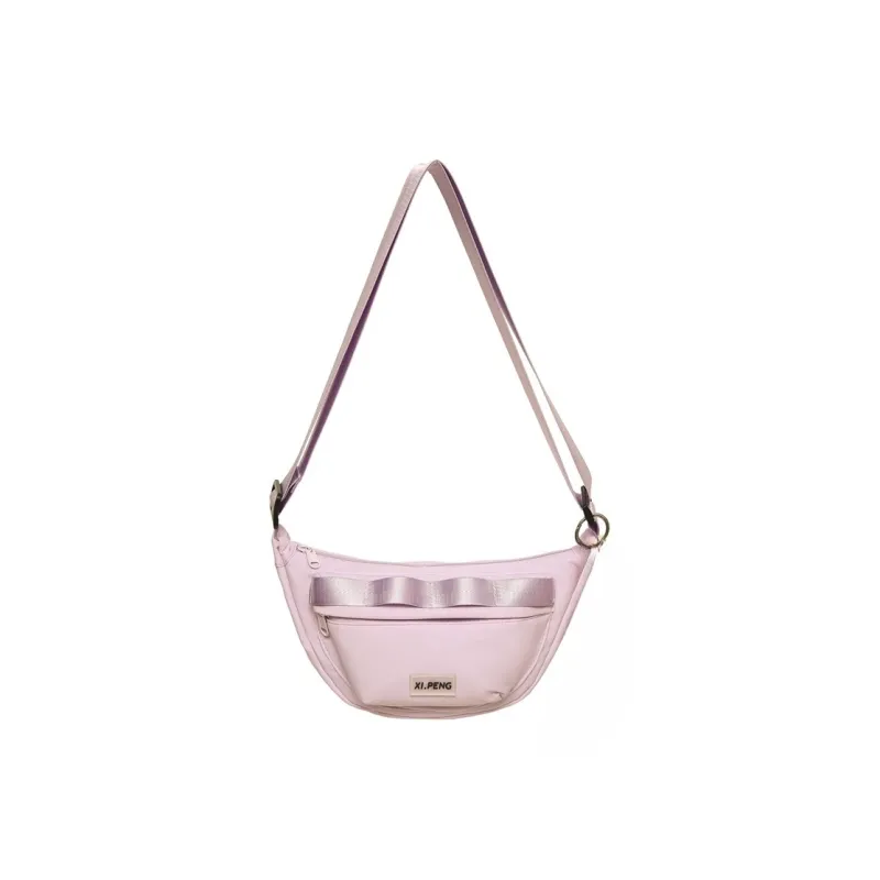 Yalu Nylon Shoulder Bag, Crossbody Bag Unisex Ecru/Black/Pink/Violet/Khaki/Peacock Blue-13