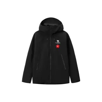 CAMEL All weather Water Resistant Windproof Warm Cold Resistant Windbreaker Jacket Unisex Black