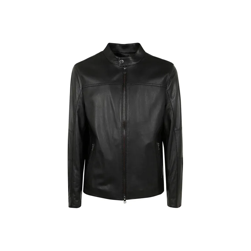MICHAEL KORS Leather Racer Jacket-0