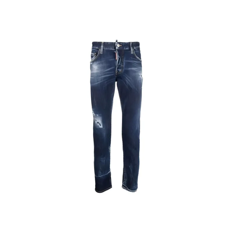 Dsquared2 Mid Rise Distressed Slim Cut Jeans-0
