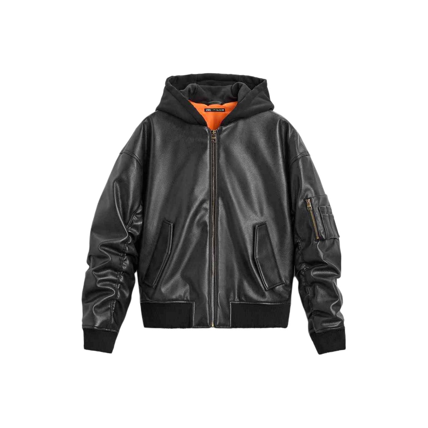 ZARA Leather Jacket Men's Black - POIZON ZARA Leather Jacket Men's Black - POIZON