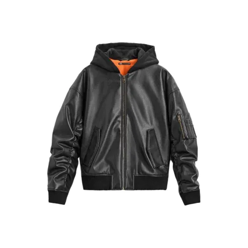 ZARA Leather Jacket Men's Black