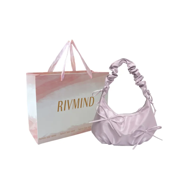 RIVMIND PU Shoulder Bag Women's White/Black/Purple/Yellow/Pink-12