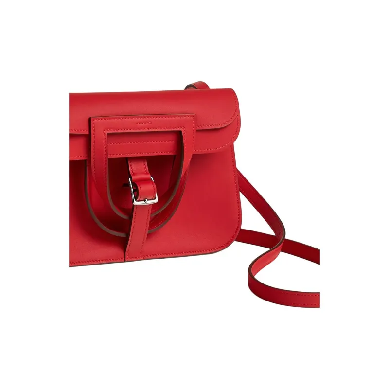 HERMES Halzan Swift Calfskin Shoulder Bag, Crossbody Bag, Handbag Mini Women's Heart Red-3