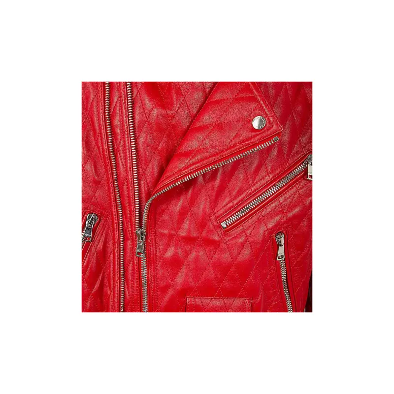 BALMAIN Lace-Up Detailed Leather Biker Jacket-5