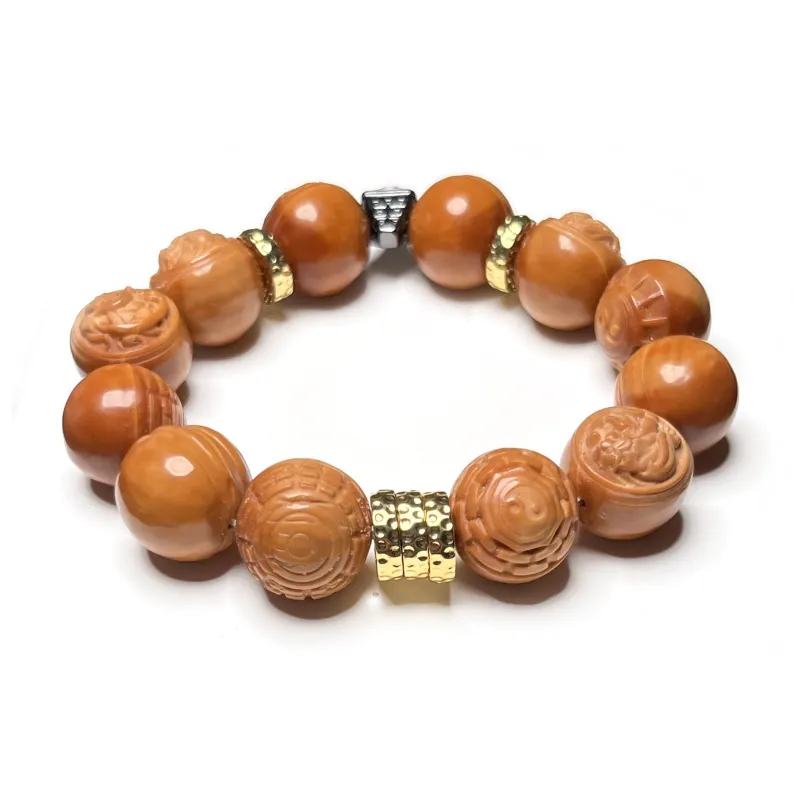 CUIJING Monkey Head Walnut Bracelets Men's-0