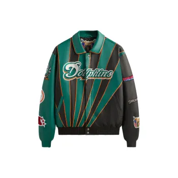 KITH X Jeff Hamilton Nfl Dolphins Leather Varsity Jacket