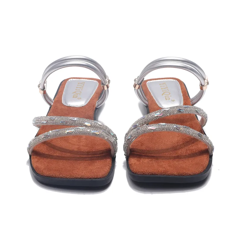 Take The Qin Rubber Sole Abrasion Resistant Slide Slippers Women's Silver Gift Box Set-9