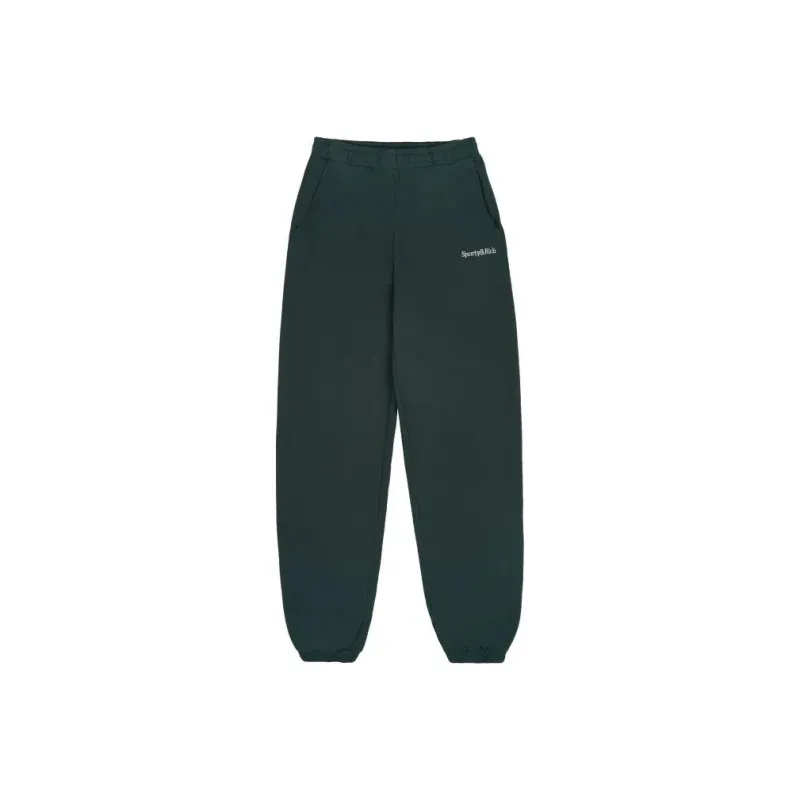 SPORTY & RICH Serif Logo Cotton Track Pants-0