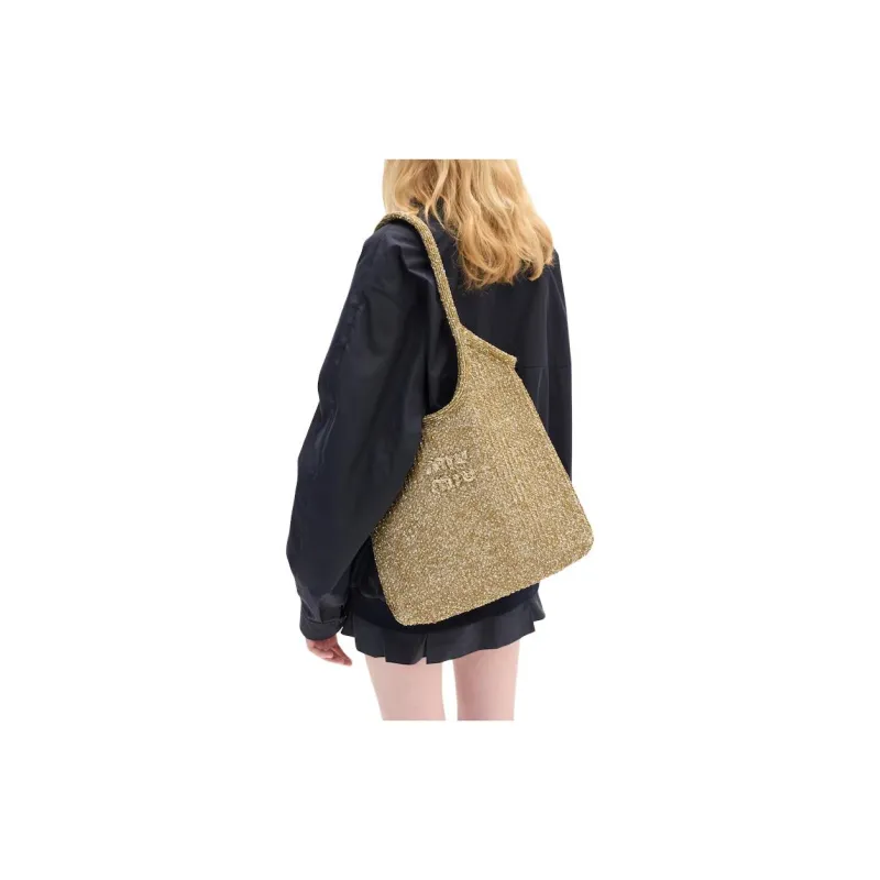 MIU MIU Ivy Polyamide Shoulder Bag Women's Khaki-3
