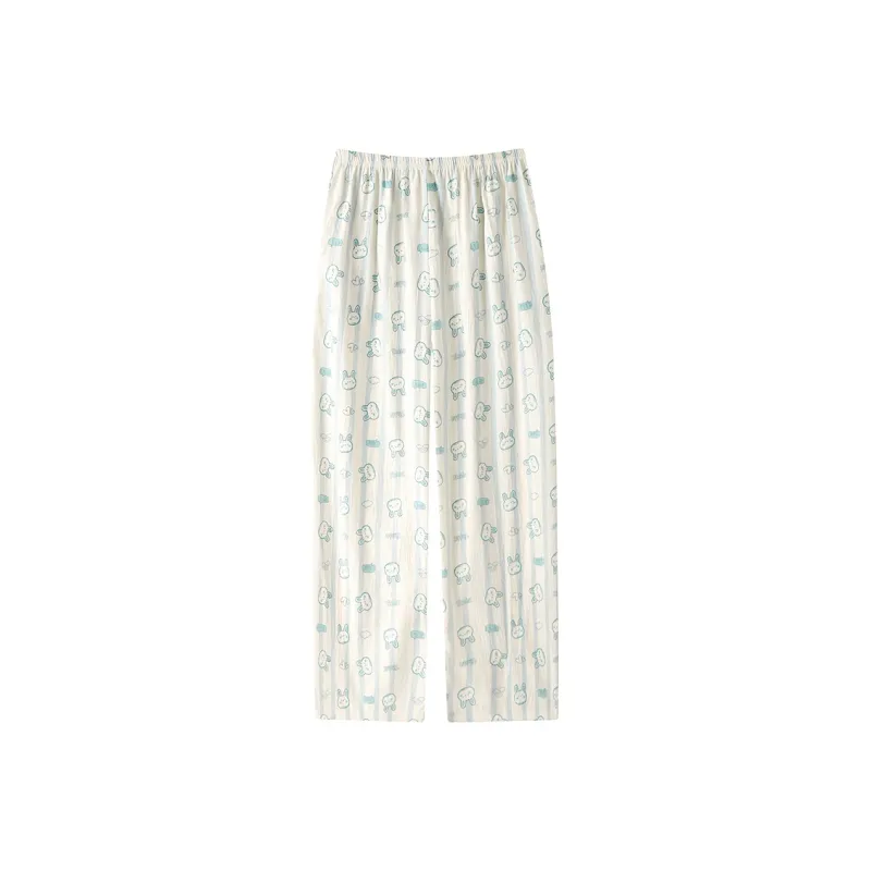 Gongdie Pajama Pants Women's White-0