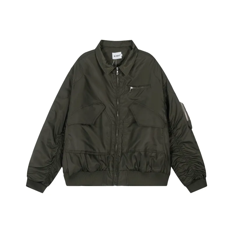 WLNEXT Pilot Jacket Puffer Jacket Stylish Winter Outerwear For Men Unisex Green-0