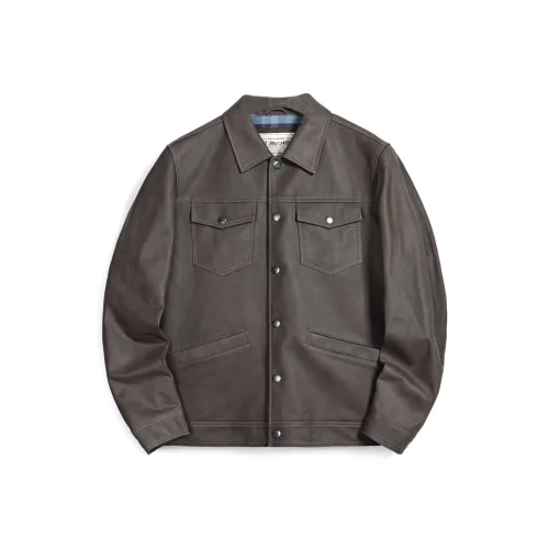 MCS Leather Jacket Men's Coffee
