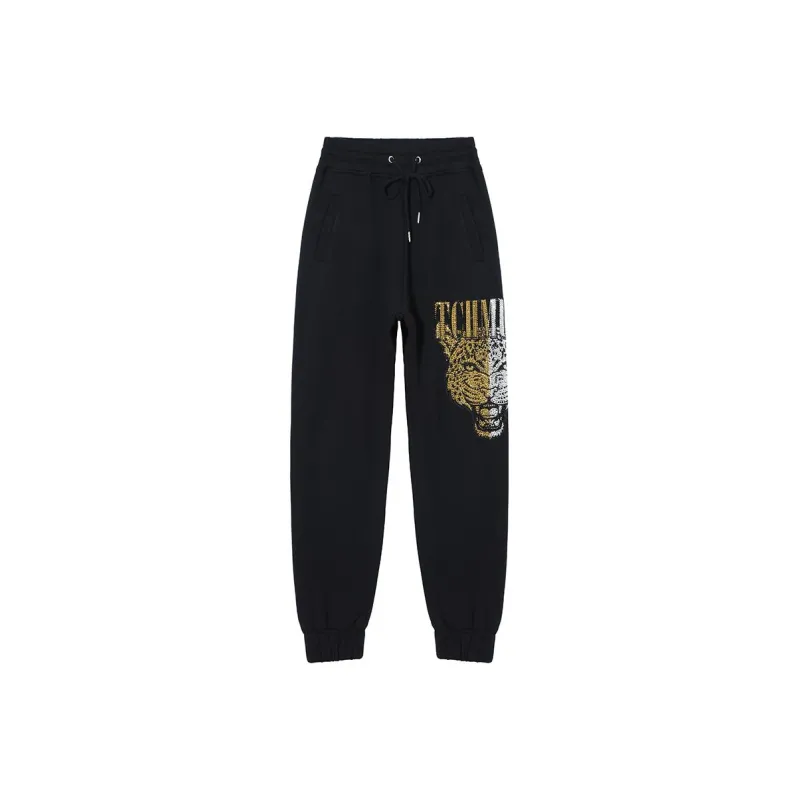 TCH Casual Pants Unisex Black Base Gold Logo-0