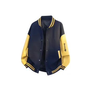 WARNING LIGHT Baseball Jacket Unisex Navy Blue