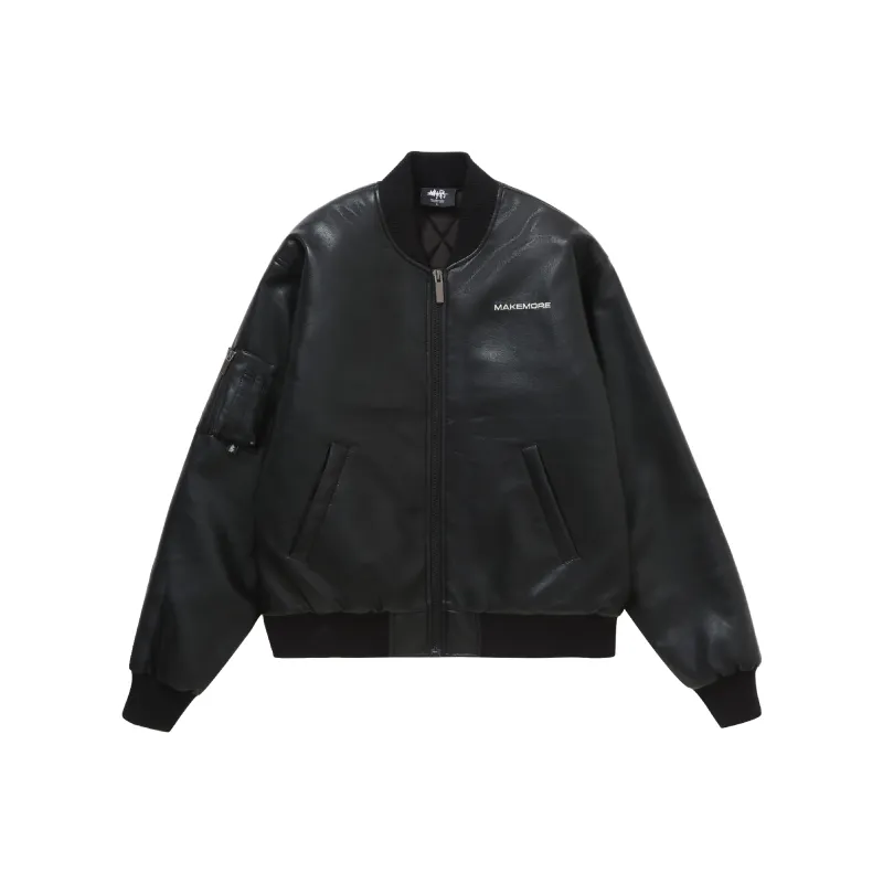 Makemore Baseball Jacket Unisex Black-0