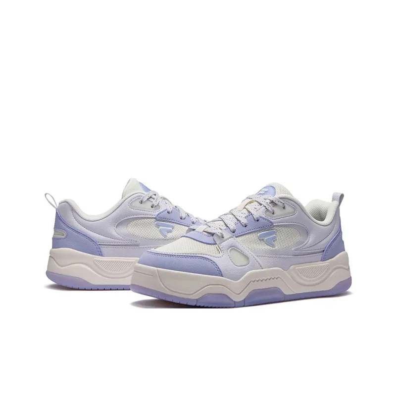 FILA FUSION BANK III Anti Slip Wear Resistant Low Top Skateboard Shoes Women's White Purple-4