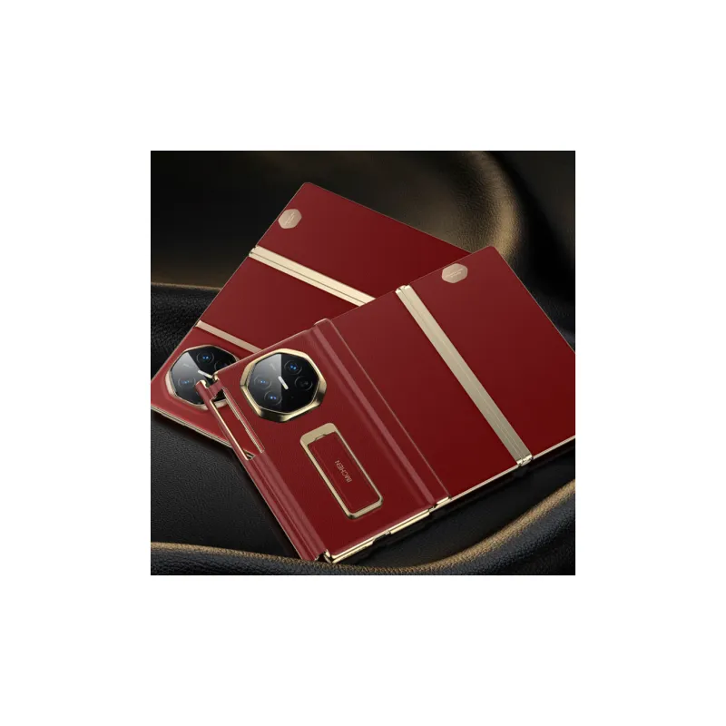 IMCHEN Genuine Leather Material Rotating Wristband Stand Phone Cases Compatible With Huawei Mate X Master Edition-1