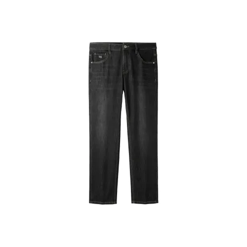 HLA Jeans Men Black Denim Gradient Dark 3F