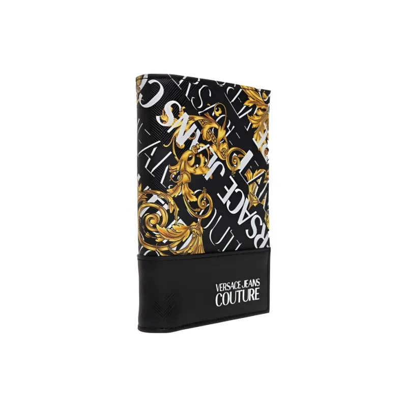 VERSACE JEANS COUTURE Calfskin Wallet Men's White/Black/Yellow-3