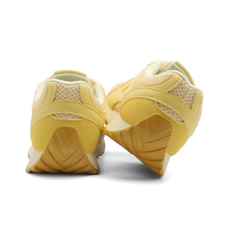 DEERWAY Height Increasing Abrasion Resistant Lightweight Low Top Casual Shoes Women's Yellow-4