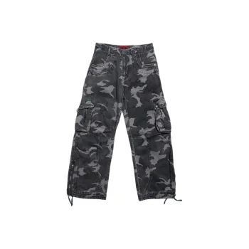 Jaded London Washed Black Trooper Camo Cargo Pant Cargo Pants Men's Washed Black