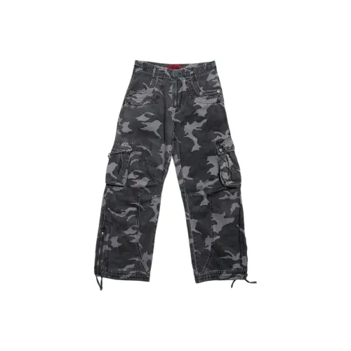 Jaded London Washed Black Trooper Camo Cargo Pant Cargo Pants Men's Washed Black