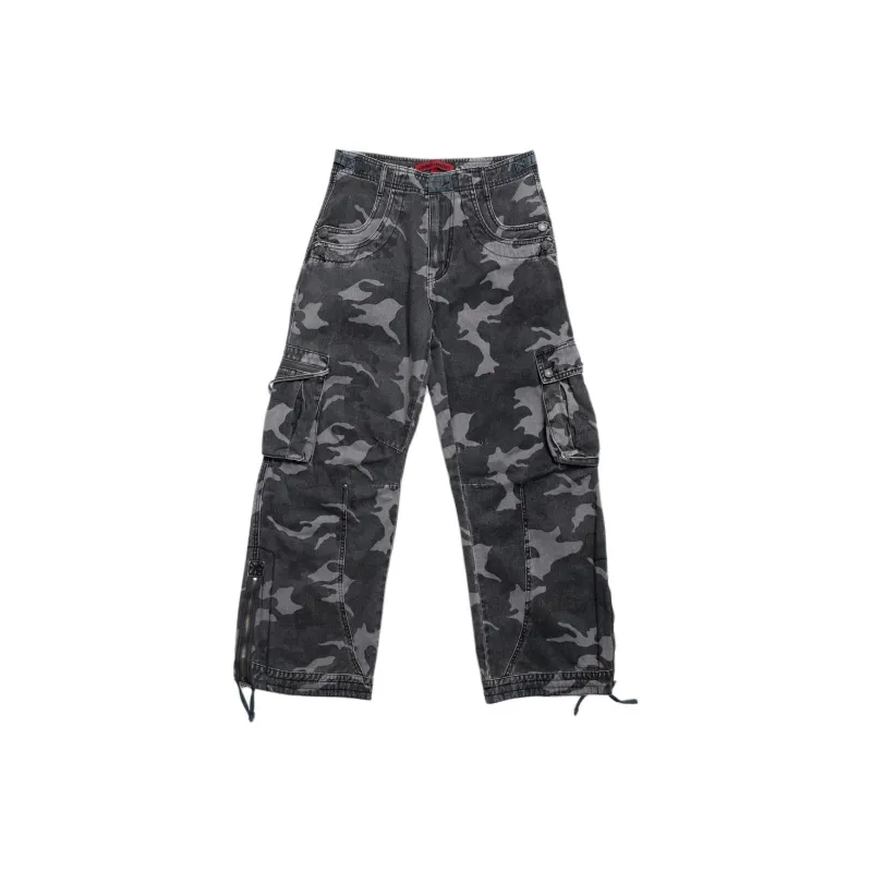 Jaded London Washed Black Trooper Camo Cargo Pant Cargo Pants Men's Washed Black-0