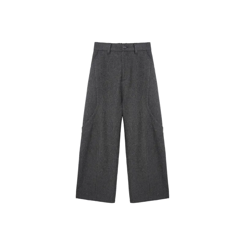 UNVESNO Casual Pants Unisex Honeycomb Grain Black-0