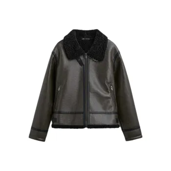 ZARA Leather Jacket Men's Green