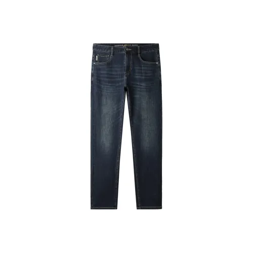 HLA The Mountain Is Not In The High Series Jeans Men's Blue Gray Denim Gradient