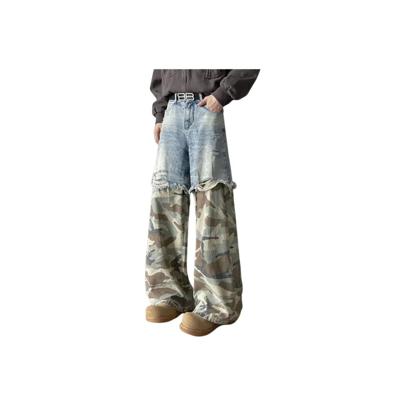 T IRA Jeans Unisex Blue & Camouflage-0