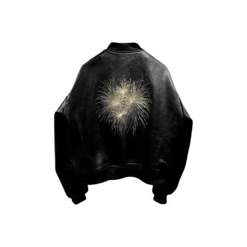 Undermycar FW24 블랙 남성 가죽 자켓