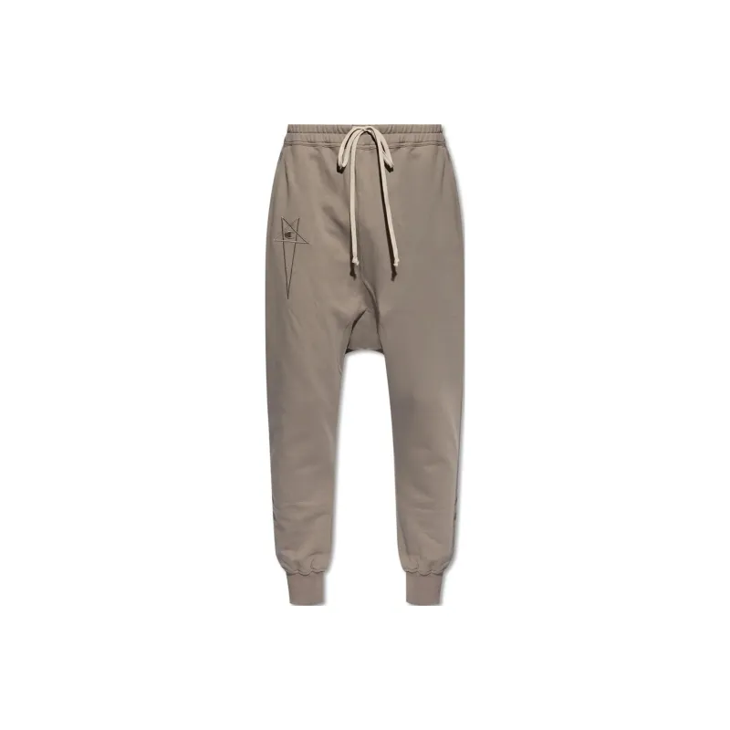 RICK OWENS X Champion Logo Embroidered Drawstring Tapered Pants-0