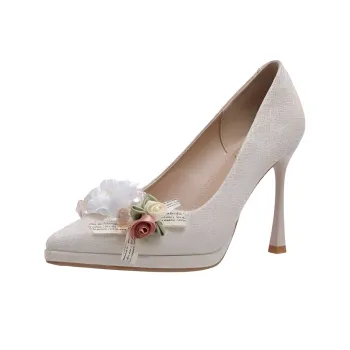 Be Good Slim Heel High Heels Women's Apricot