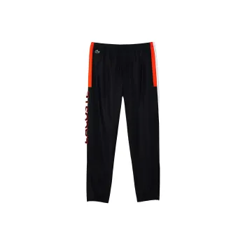 LACOSTE Knitted Sports Pants Men's Black Orange