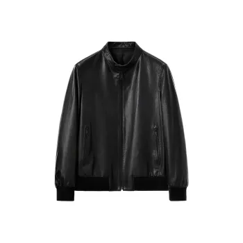 SINBOS Leather Jacket Men's Smoke Ink