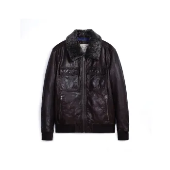MCS Leather Jacket Men's Dark Coffee