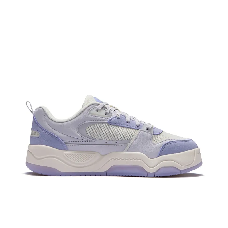 FILA FUSION BANK III Anti Slip Wear Resistant Low Top Skateboard Shoes Women's White Purple-1