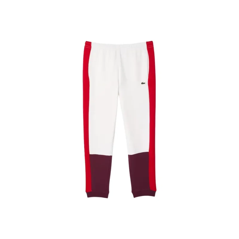 LACOSTE Knitted Sports Pants Men's White Red-0