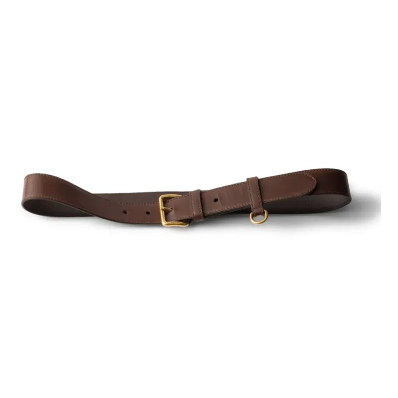 PRADA Calfskin Leather Belts Women's Brown -0