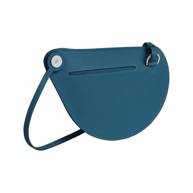 HERMES Petite Course Epsom Leather Shoulder Bag Small Size Women's S4 Deep Blue Dark Blue-2