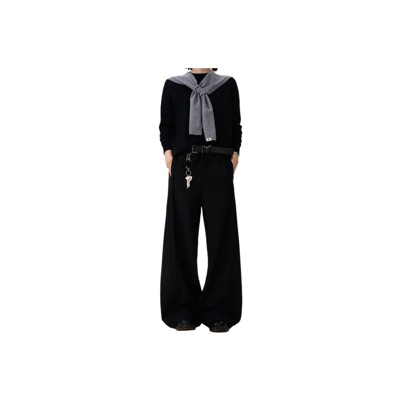 MAD WITCH Draped Double Pleat Casual Suit Pants, Loose Fit, Straight Fit, CleanFit, Wide Leg Casual Pants Unisex-3