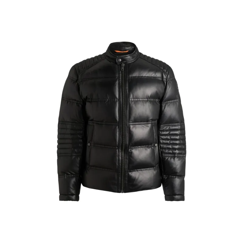HUGO BOSS FW24 Leather Jacket Men's Black-0