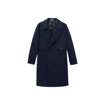 ZIOZIA Trench Coat Men's Navy Blue