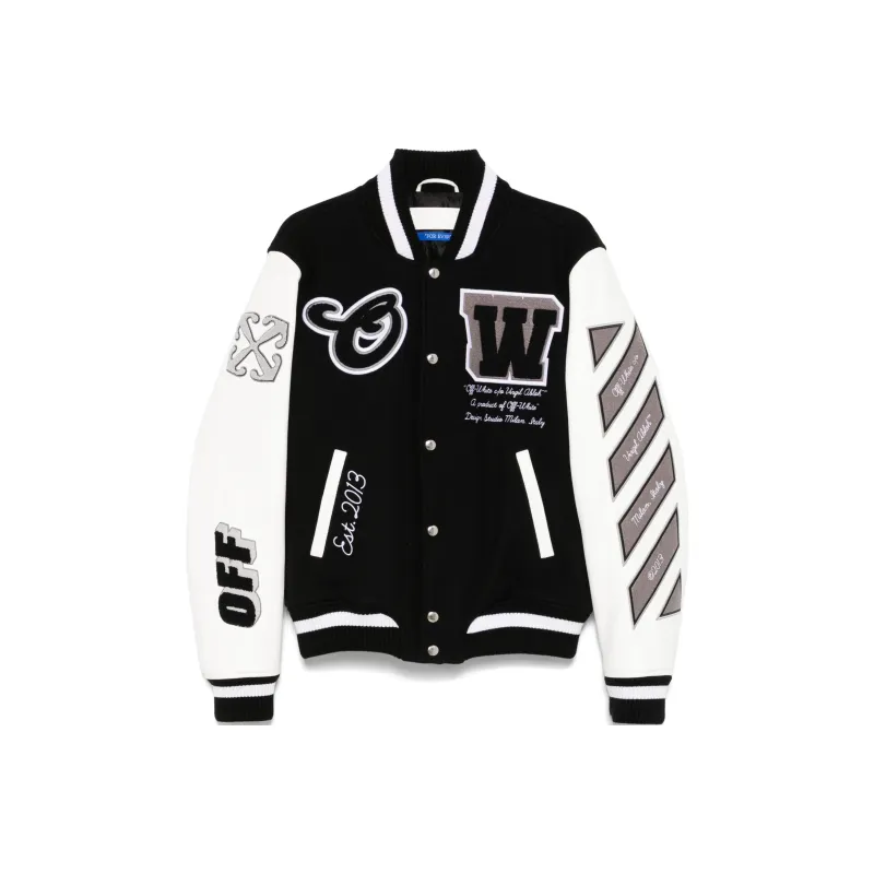 OFF WHITE Lea Applique Varsity Jacket-0