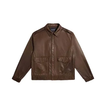 PEACEBIRD MEN Leather Jacket Men's Brown
